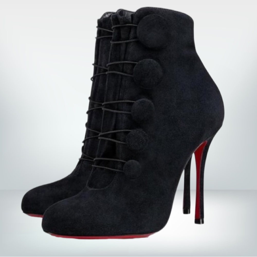 Christian Louboutin Black Suede Ankle Boots 36